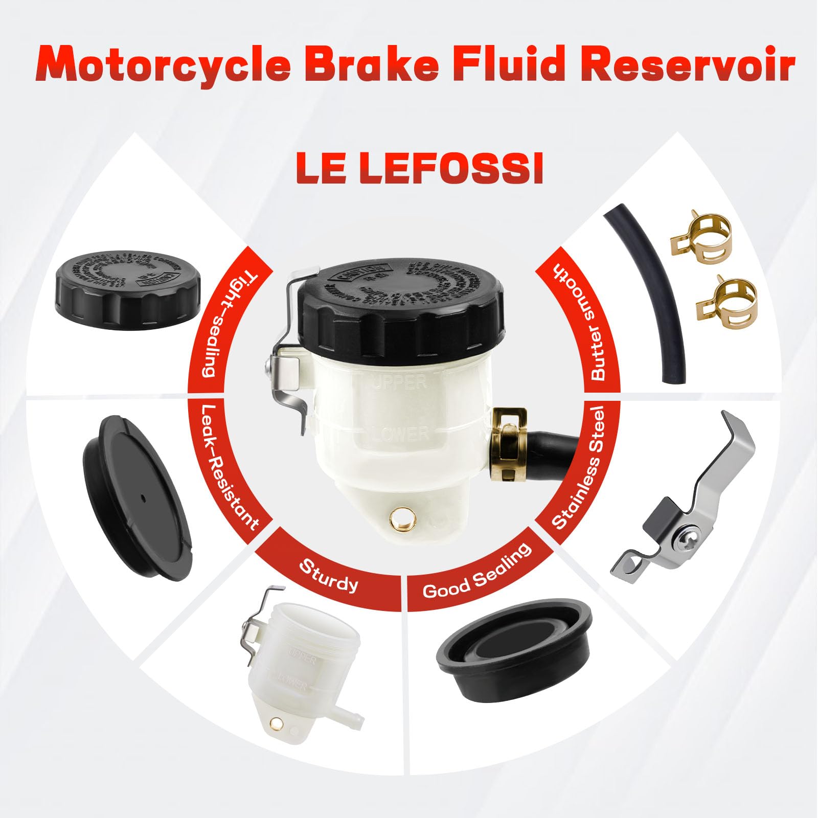 Serbatoio Liquido Freni Moto Coppa Olio Serbatoio Pompa del Freno Parte per Compatibile con Kawasaki NINJA636/1000 ZX-6R ZX6R ZX-10R ZX10R ZX-14R Z1000SX