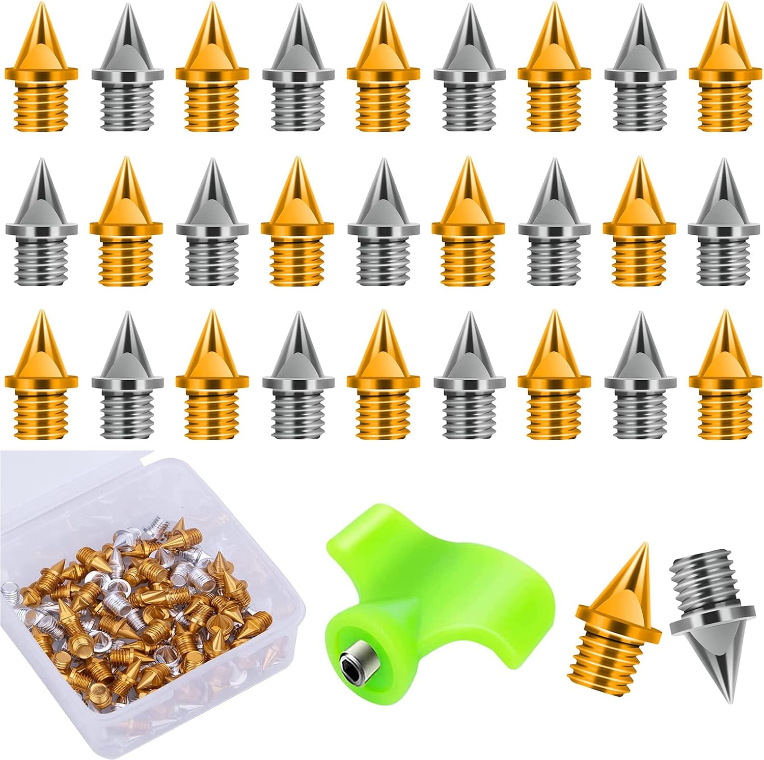1/4 Inch Carbon Steel Track Spikes, 110 Pieces Lighter Weight Spikes Track Shoes Used for Track and Field Sprinting or Cross Country