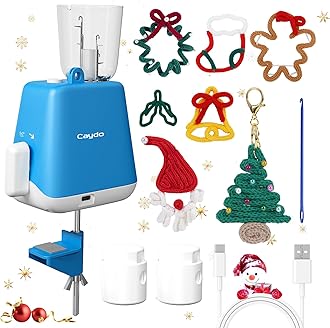 Caydo i Cord Knitting Machine, Electric iCord Maker Tool with Adequate Tension, i-Cord Knitter Machine, Automatic Knitting Yarns to i-Cords, Efficiently DIY Knitting Machine for Crocheters(Patented)