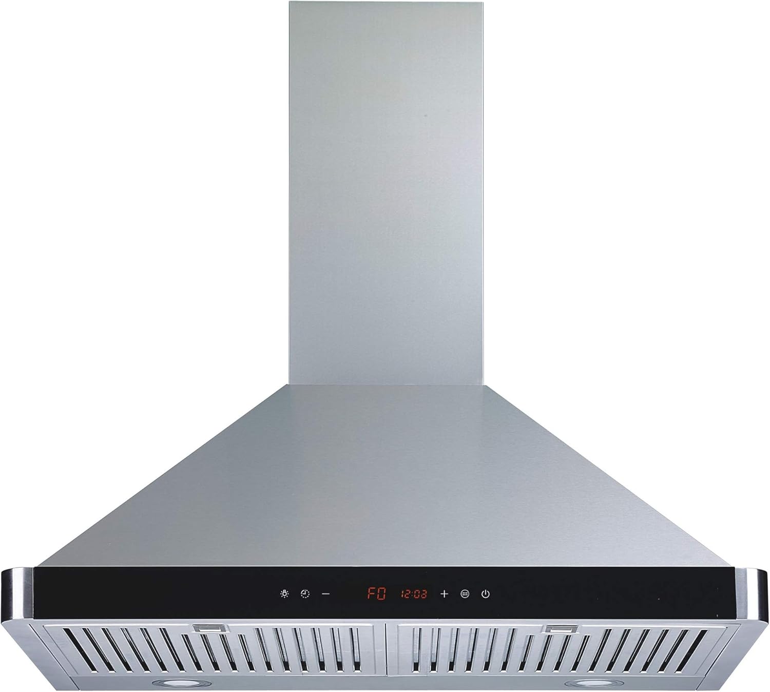 Winflo 30 In. 600 CFM Convertible Stainless Steel Wall Mount Range Hood with Stainless Steel Baffle Filters, Charcoal Filters and Touch Sensor Control