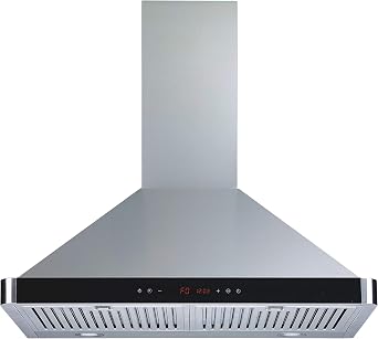 Winflo 30 In. 600 CFM Convertible Stainless Steel Wall Mount Range Hood with Stainless Steel Baffle Filters and Touch Sensor Control