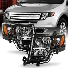 Compatible with 2007 2008 2008 2010 Ford Edge Black Housing Sport Style Headlights Headlamps Replacement Left+Right