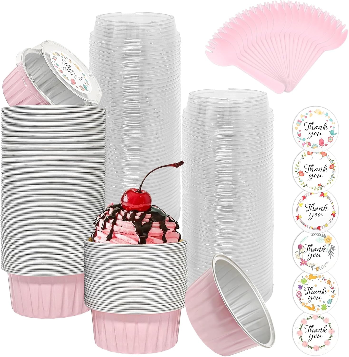 Eunika 4 Rolls Jelly Roll Batting Strip &100 Pcs Aluminum Foil Cupcake Baking Cups