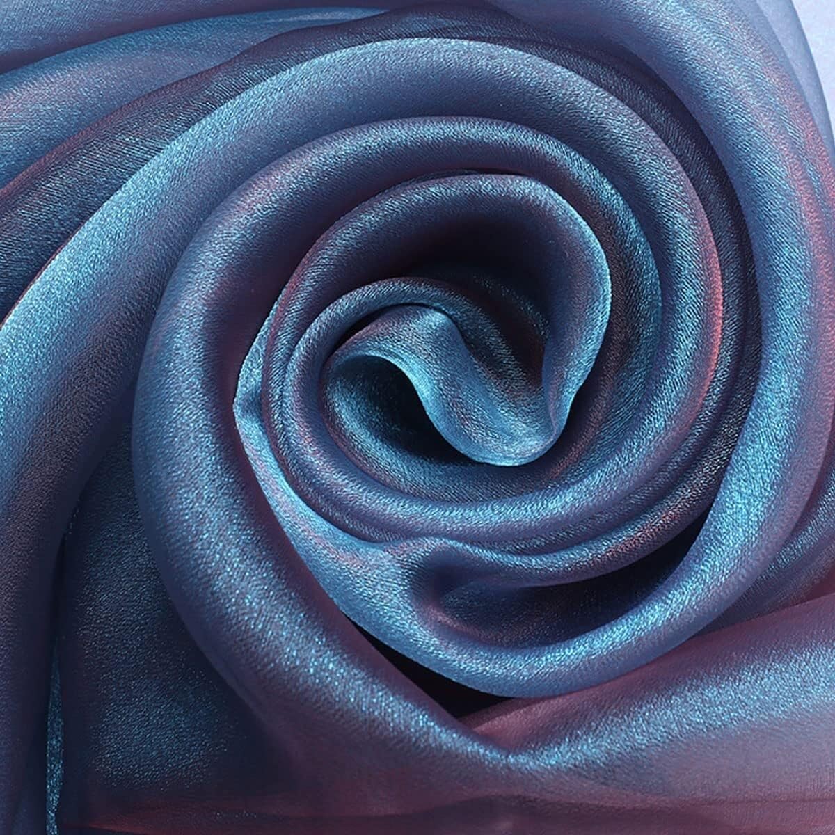 organza, Tiul z organzy, przezroczysta tkanina na dekoracje weselne dla nowożeńców(Blue)