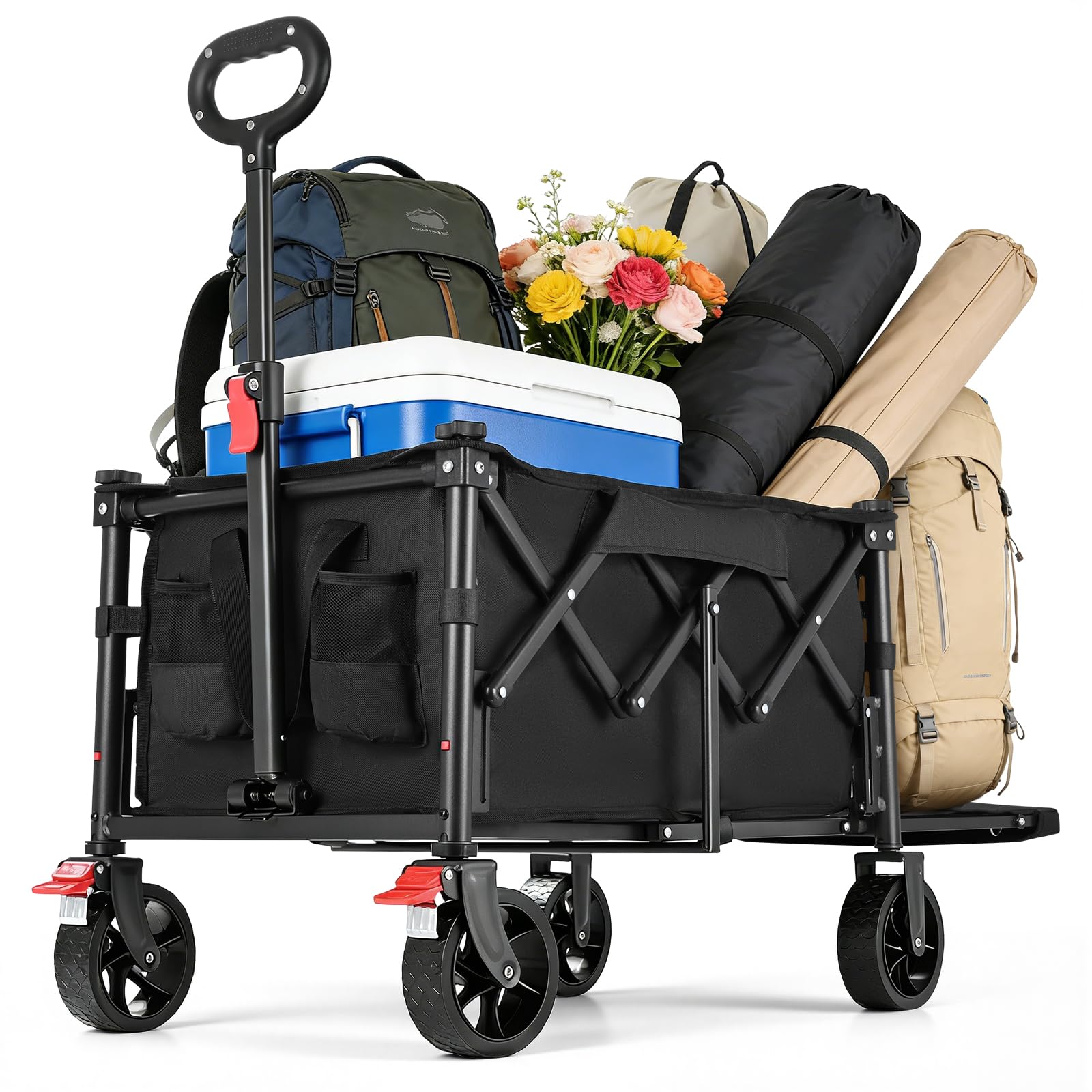 YEAUPE PRO Carrello Spiaggia, Carrello Pieghevole con Ruote 60-110L
