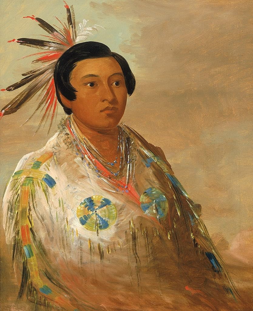 Poster George Catlin un jeune homme impression toile déco murale