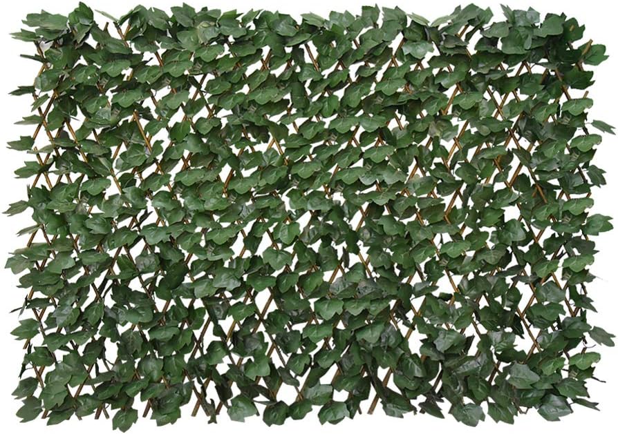 Expandable Fence Privacy Screen for Balcony Patio Outdoor,Decorative Faux Ivy Fencing Panel,Artificial Hedges (Single Sided Leaves)