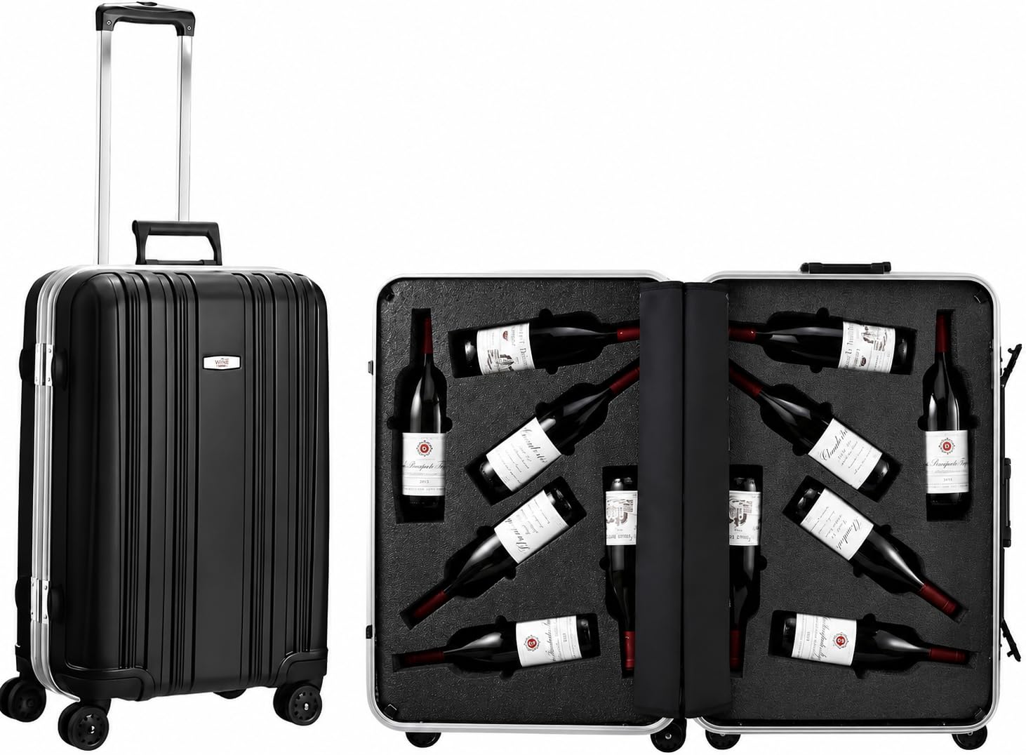 Amazon.com | Wine Suitcase for Airplanes 12 Bottle Aluminum Wine