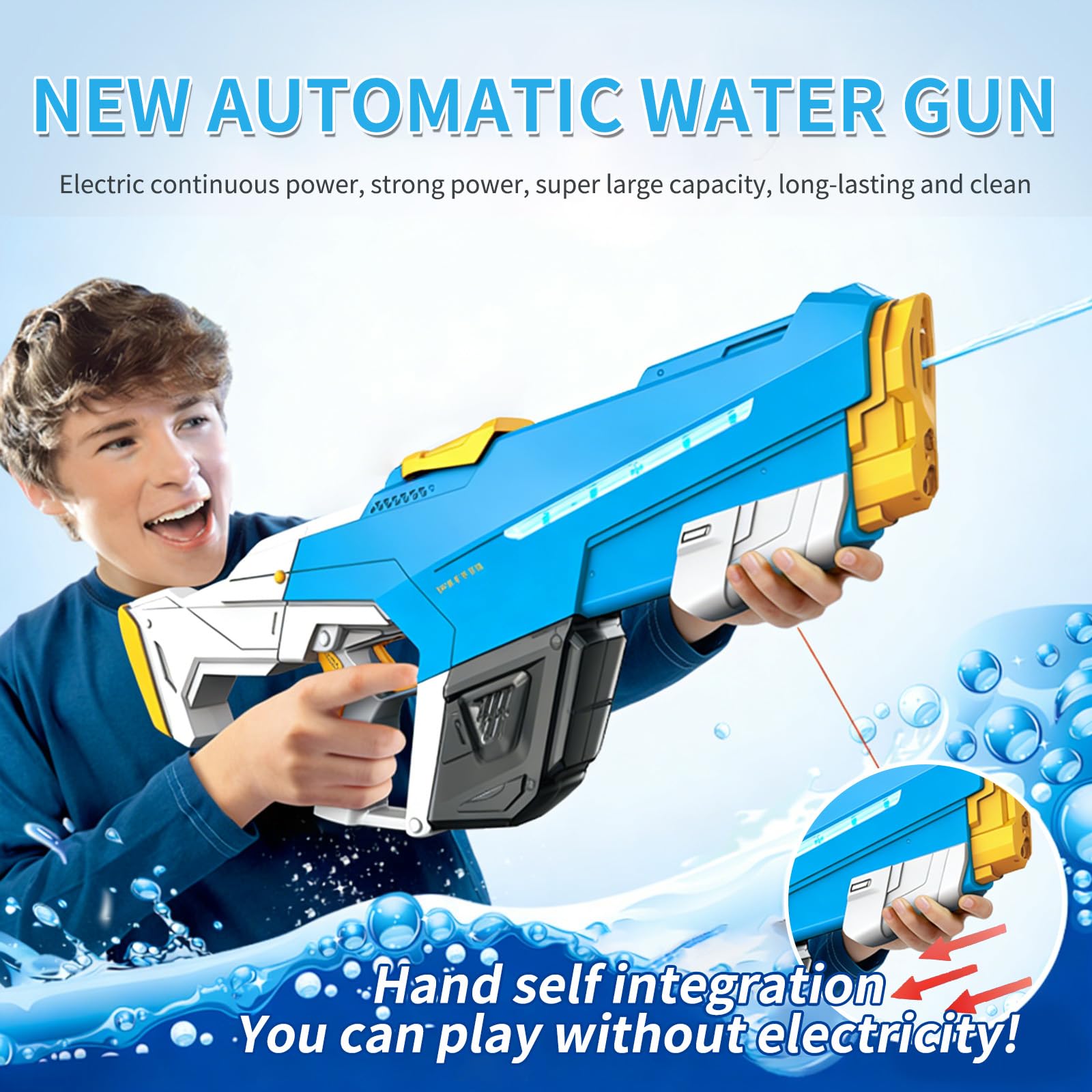Pistola de Agua Eléctrica,Pistolas Agua Automáticas,Juguete de Pistola de Agua,Juguetes de Piscina,para Verano Jardin Playa Piscinas Fiesta Juguetes