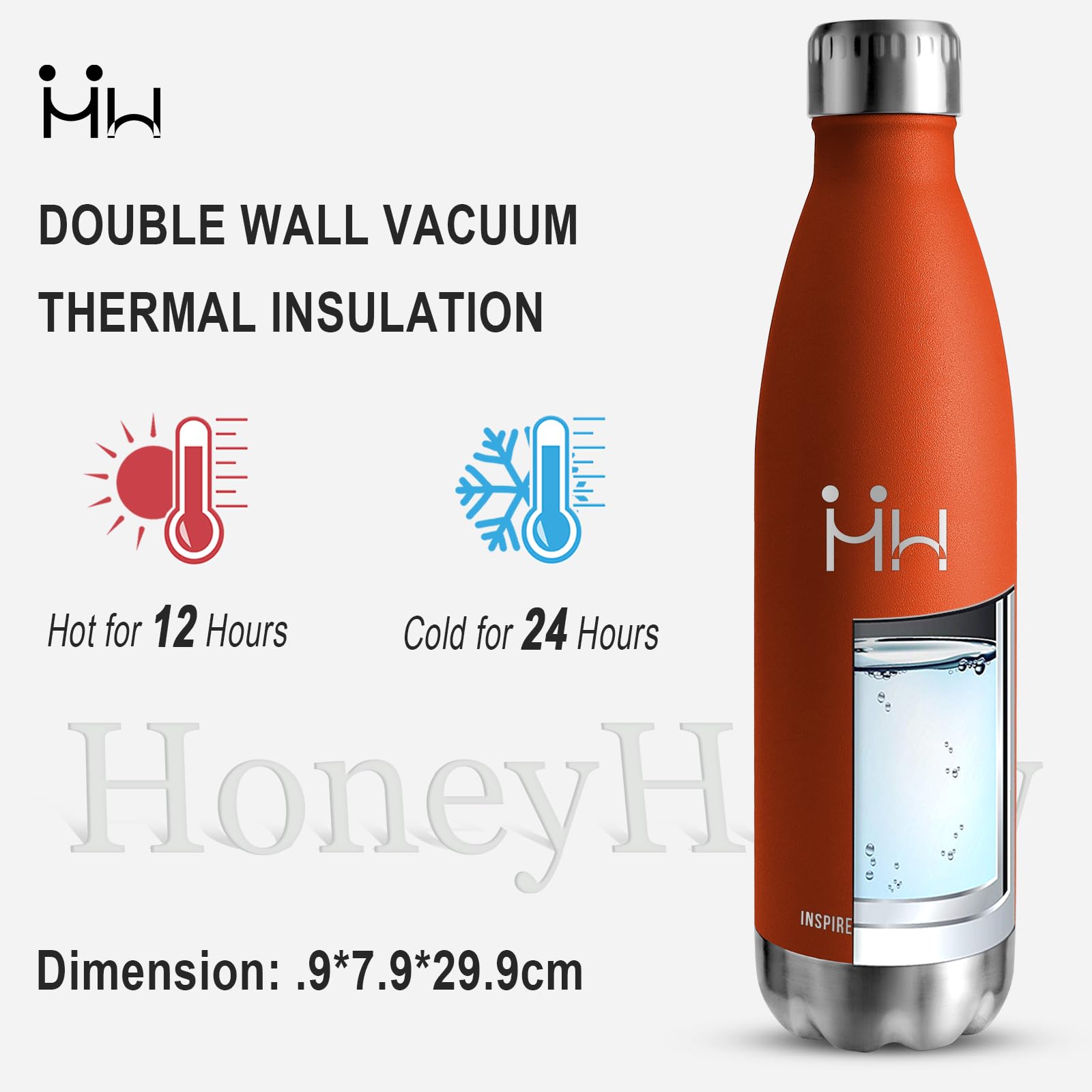 HoneyHolly Edelstahl Trinkflasche 500ml - Thermosflasche Für Kinder, BPA-frei