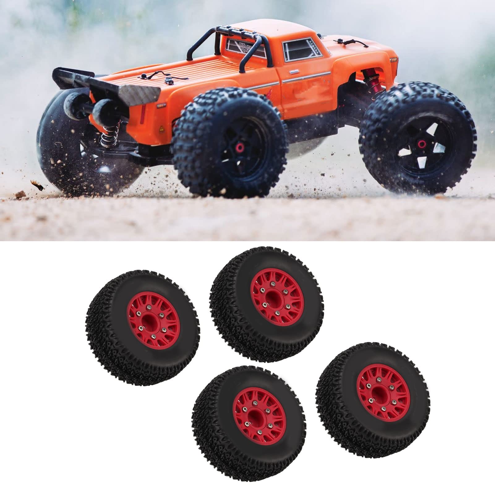 Voor 1/10 RC Short Course Truck Banden Voor Voor SENTON Voor TRAXXAS Voor Slash 12mm 14mm 17mm Hex RC Truck Banden (Rood