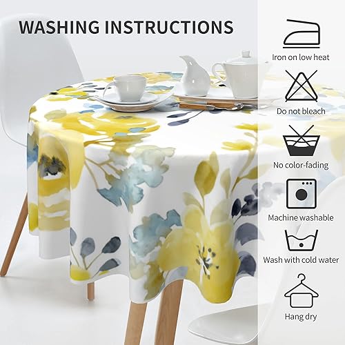 Miniatura 201 de Mantel redondo bohemio de 60 pulgadas, mantel circular bohemio, resistente a las manchas, repelente al agua y sin arrugas, coloridos manteles Mantel