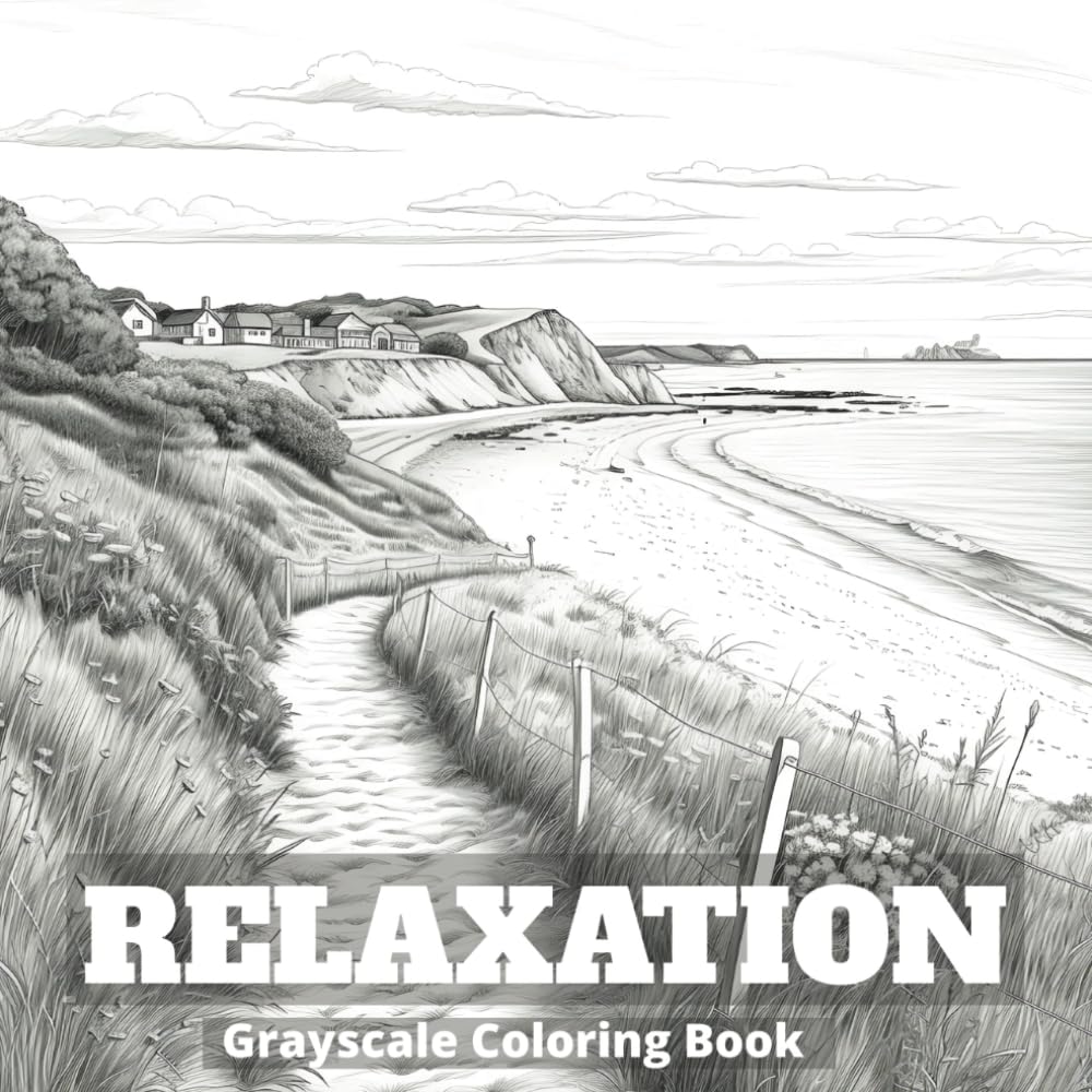 Relaxation: Grayscale Coloring Book
