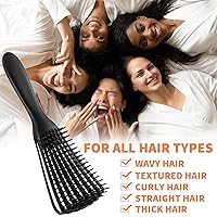 Vista 7 de Star Show Wet Hair Brush Hair Detangler Brush 3Pcs-Hair Brush Hair Brushes For Women Detangling Brush for Curly Hair Wet Curly Wide Tooth Comb with