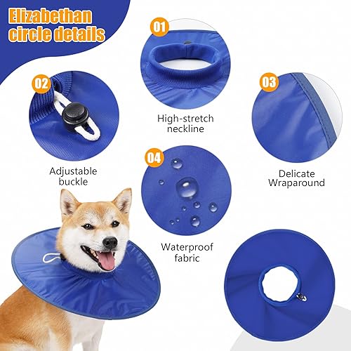 Miniatura 2 de Collar de recuperación para perros, collar de cono suave alternativo después de la cirugía, ajustable, transpirable, collar E para perros grandes,