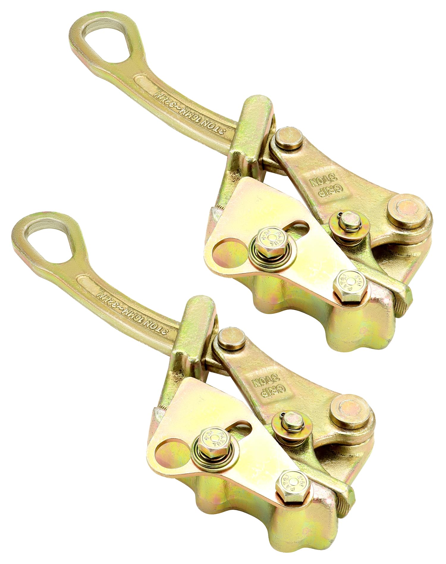 Qwork 3 T Cable Grip Wire Grip Steel Rope Jaw Puller For Wire Rope To 0.75 Inch, 2 Pack, Pulling 6613 Lbs