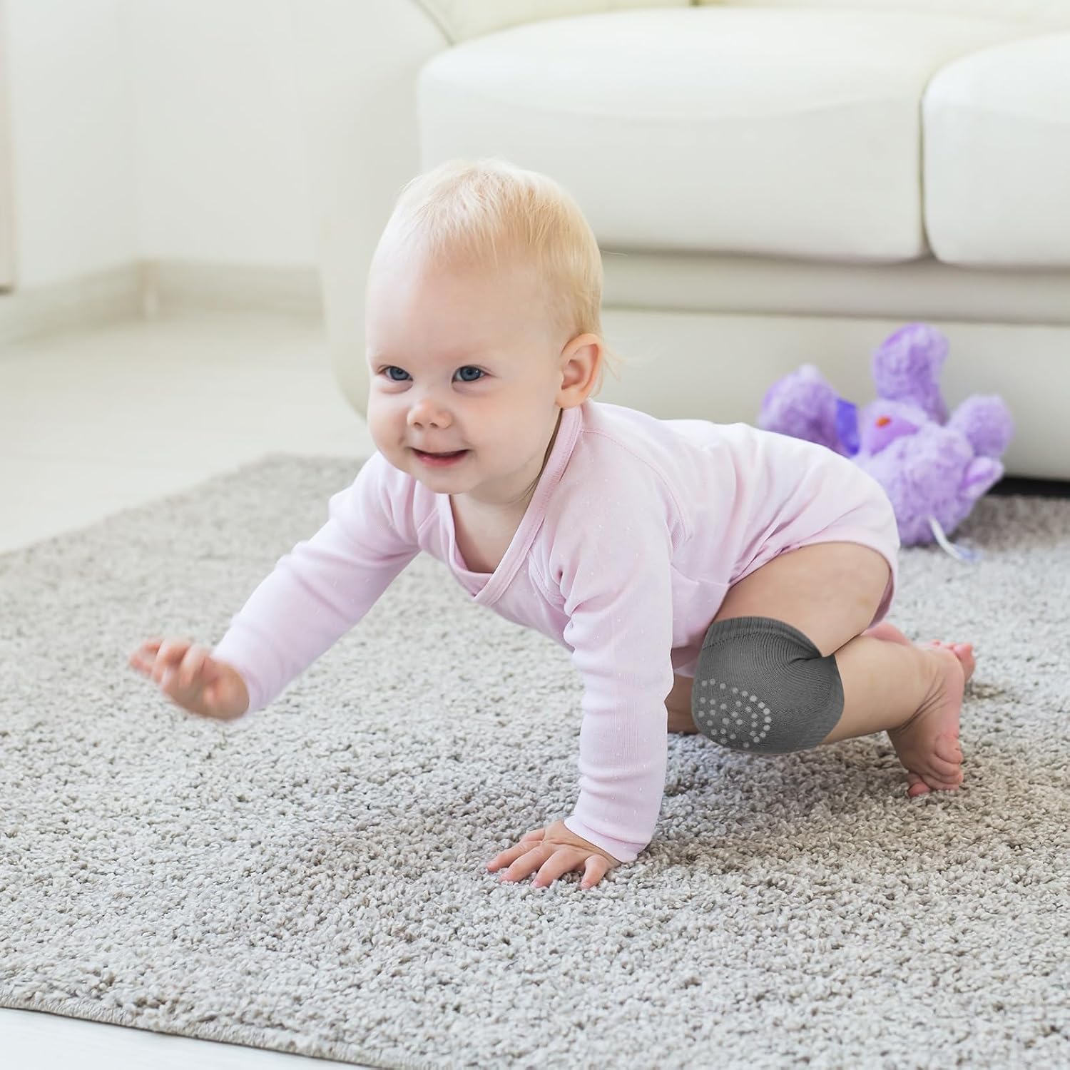 Haysandy 4 Pairs Baby Knee Pads for Crawling, Non Slip