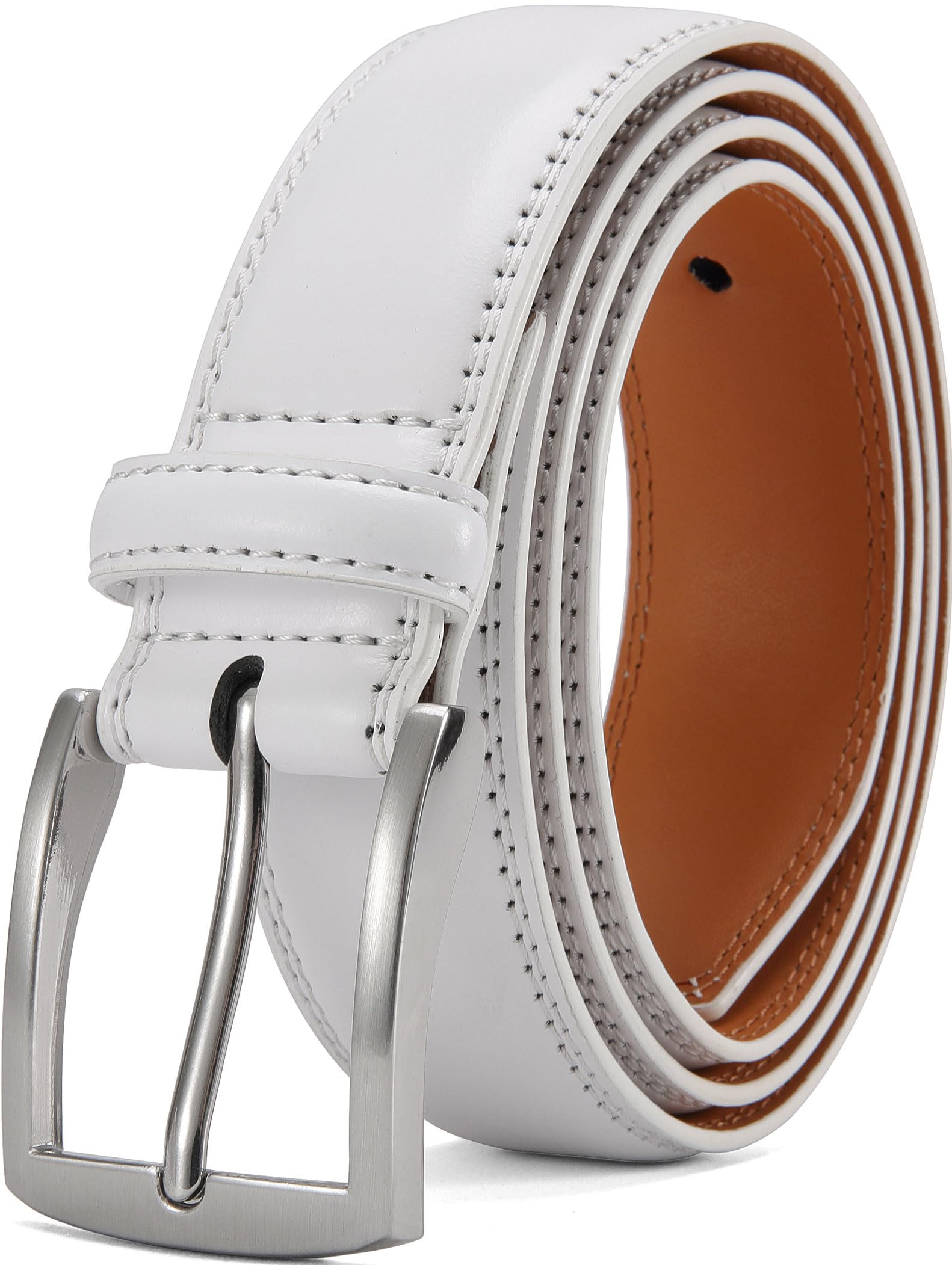 DOOPAIMens Dress Belt - Genuine Leather Dress Belts For Men,Casual Suit Jeans Belt-Single Prong Buckle black belt