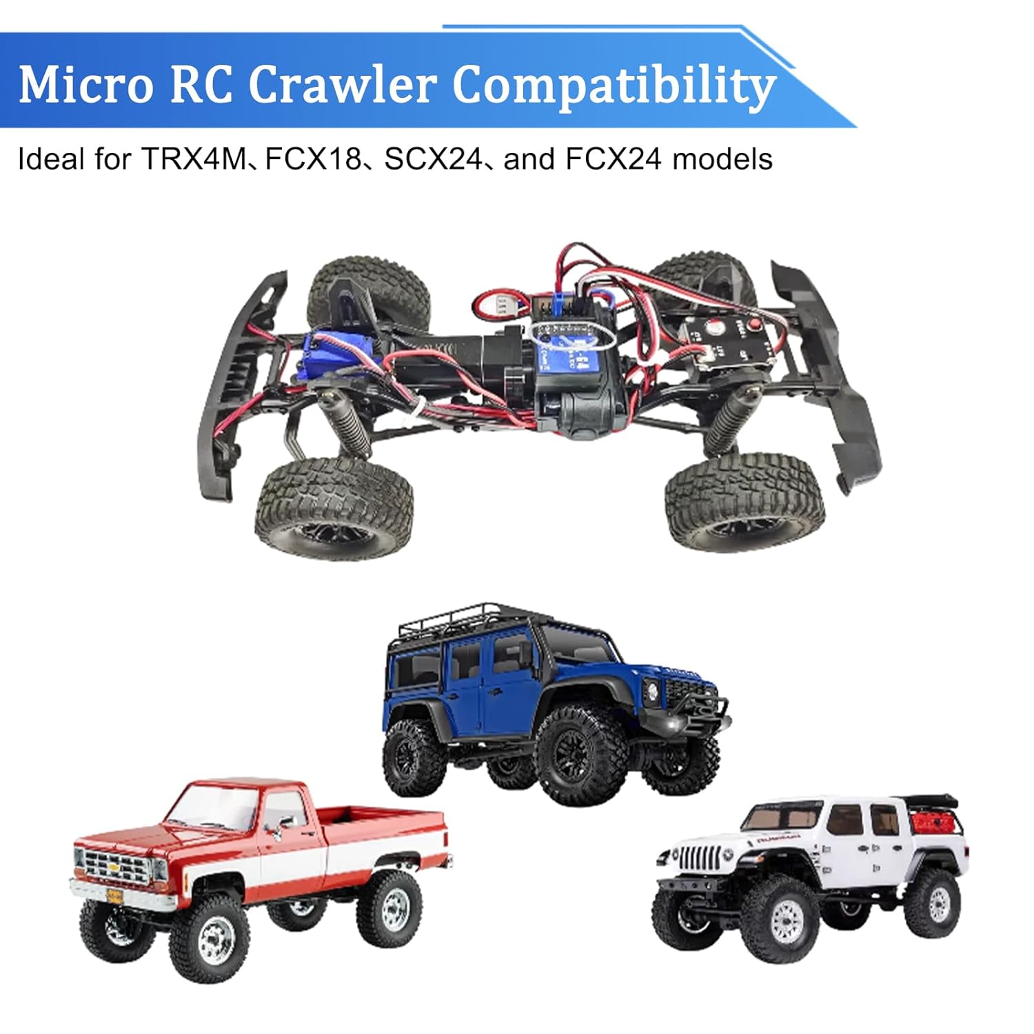 30A Brushless ESC 1/18 TRX4M FCX18 1/24 SCX24 FCX24 Micro RC Crawler Upgrades (Banana Plug)