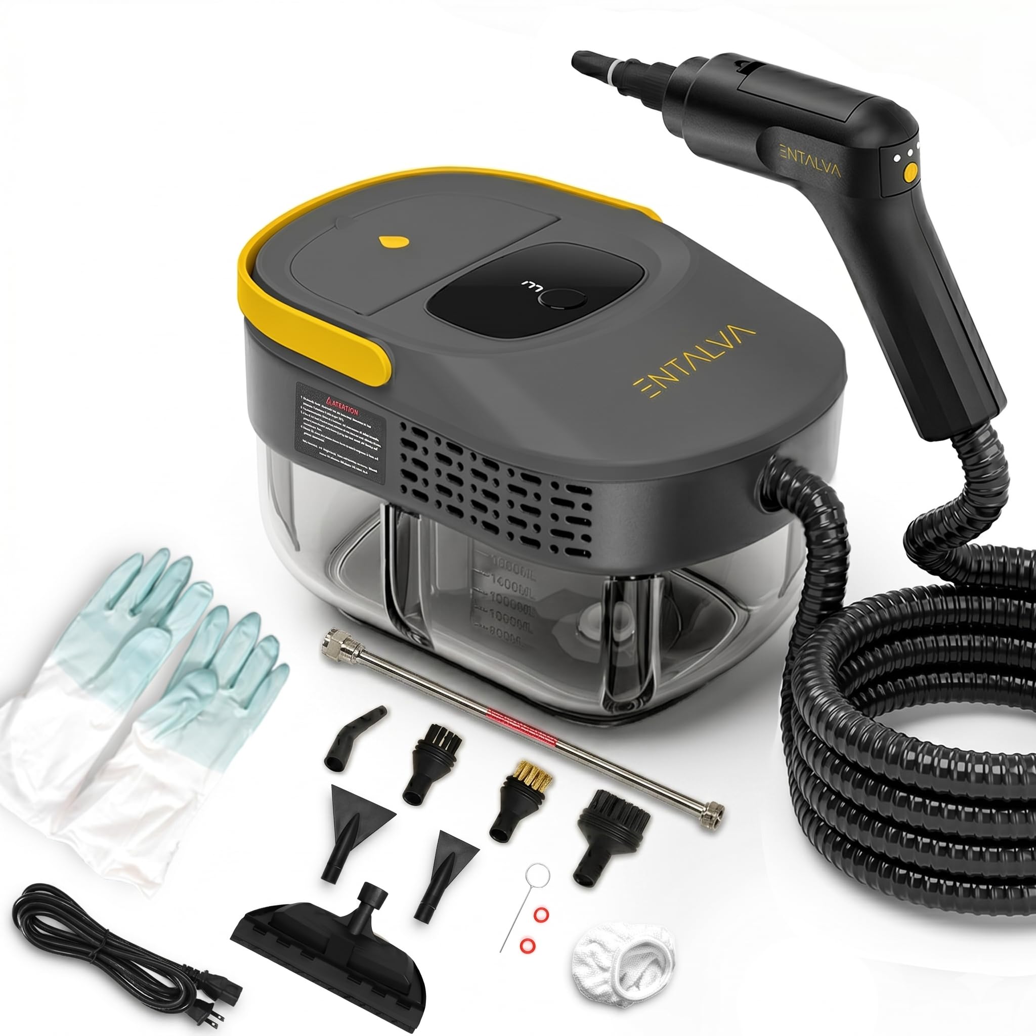 Photo 1 of Entalva 15 Accessories Steam Cleaner for Home,1.69QT Tank Handheld Steamer for Cleaning, Potable Pressurized Steam Cleaner for Grout, Car Detailing, Tile, Floor, Cloth