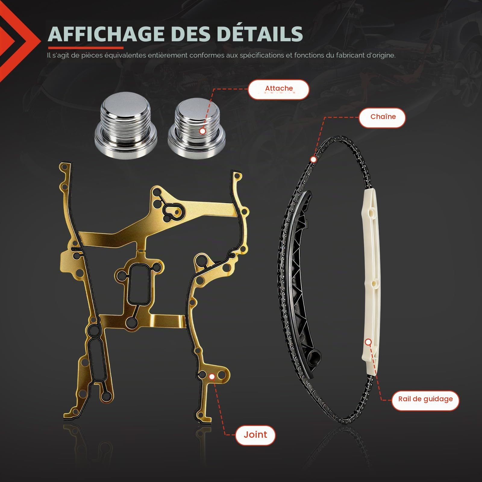 Kit chaîne de distribution 55562234 compatible avec Astra J P10 Corsa D S07 Corsa E X15 Insignia A 1.2L 1.4L Aveo T300 Cruze J300 J305 J308 5636360 90529570 637241 55353997 55353998