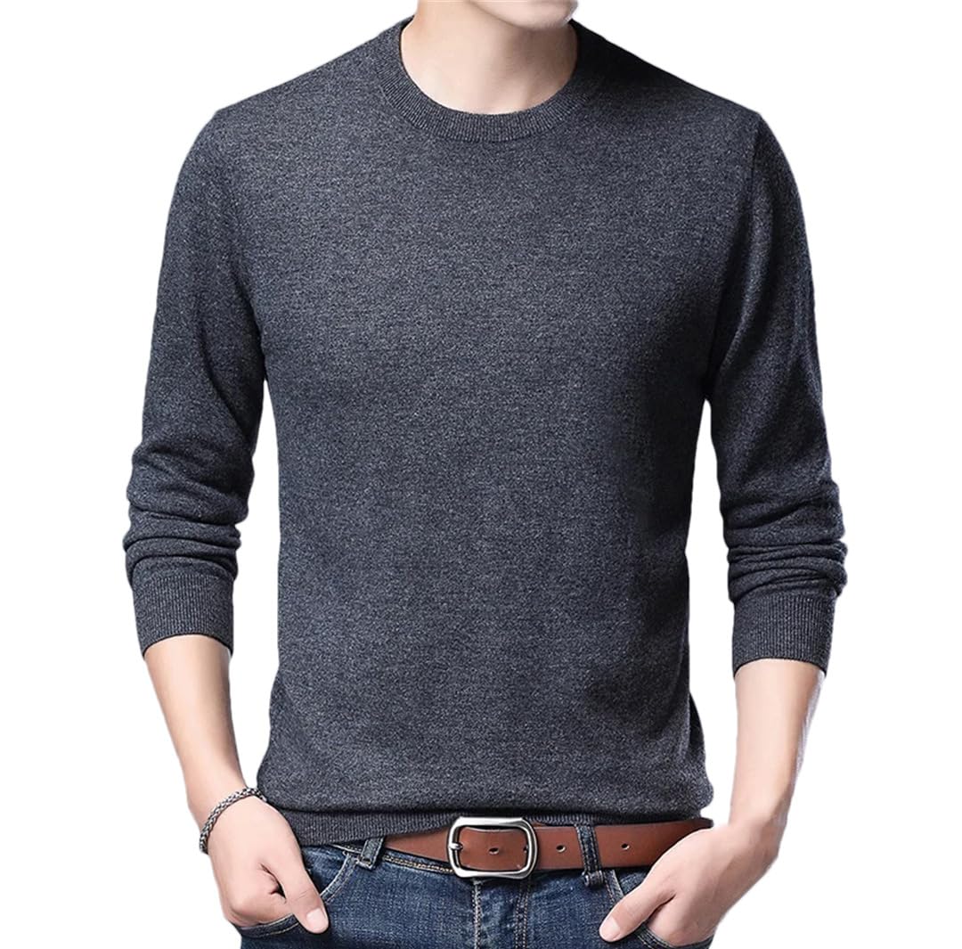 Maglione invernale in lana da uomo a maniche lunghe con scollo a O