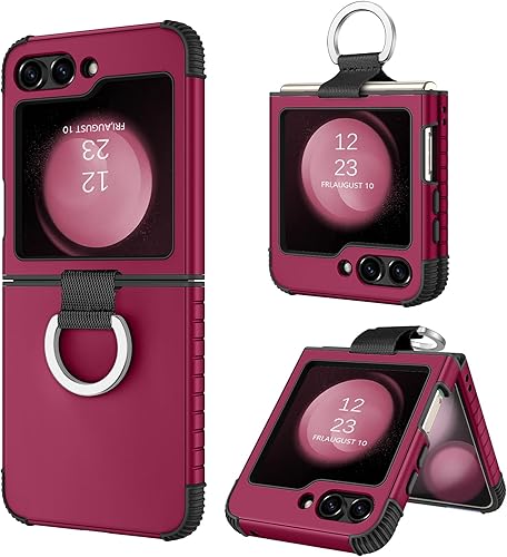 Miniatura 11 de BENTOBEN Funda para Samsung Galaxy Z Flip 5, Z Flip 5 5G, resistente 2 en 1, cuerpo completo, resistente, a prueba de golpes, con anillo