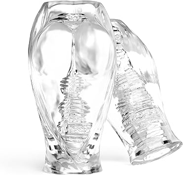 Male Stroker - Body-Safe Soft TPE, 3D Textured Sleeve with Snug Channel, Realistic Buttocks Design. Waterproof, Reusable & Easy to Clean, Pocket-Sized for Travel Purely Transparent