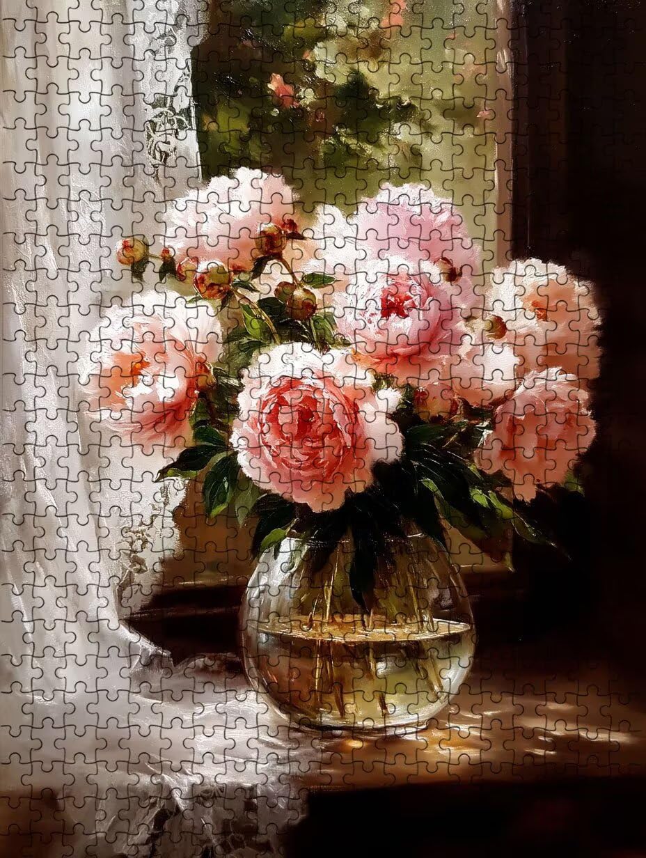 Puzzle de 1000 para Adultos, Flores Rosas, Rompecabezas Clásicos YHPGL7-409