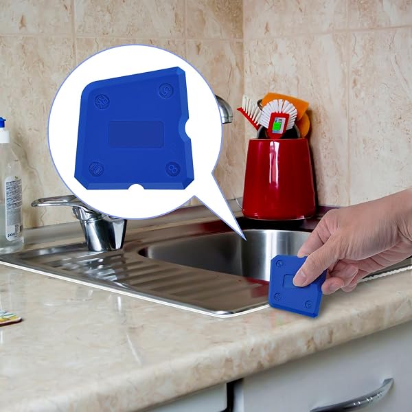 4 Pezzi Set di Strumenti di Calafataggio in Silicone Kit Levigatrici Guarnizioni per Malta Sigillatura Silicone Finitura di Sigillatura (Blu) - 2