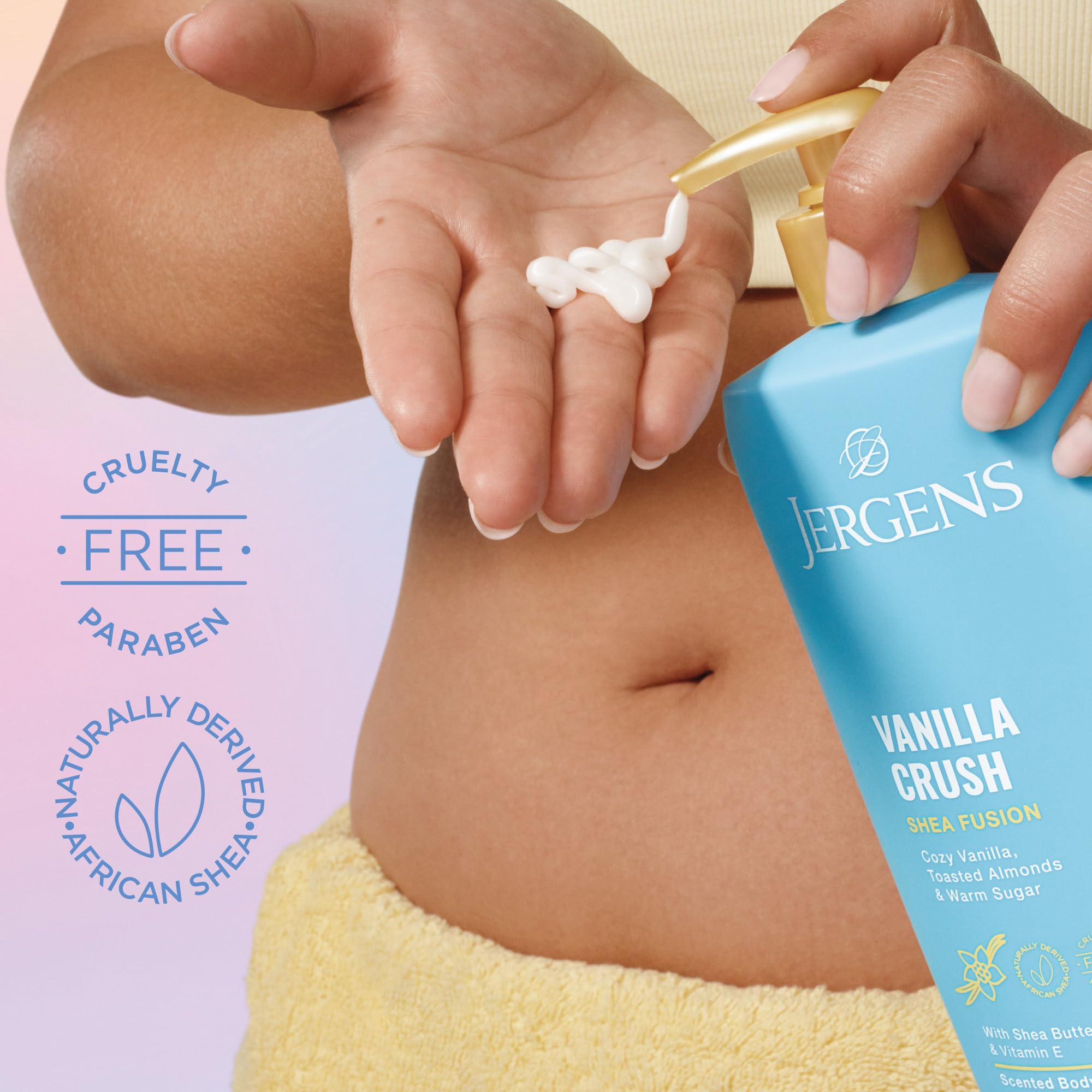 Jergens Shea Fusion Vanilla Crush Body Lotion, Moisturizer with
