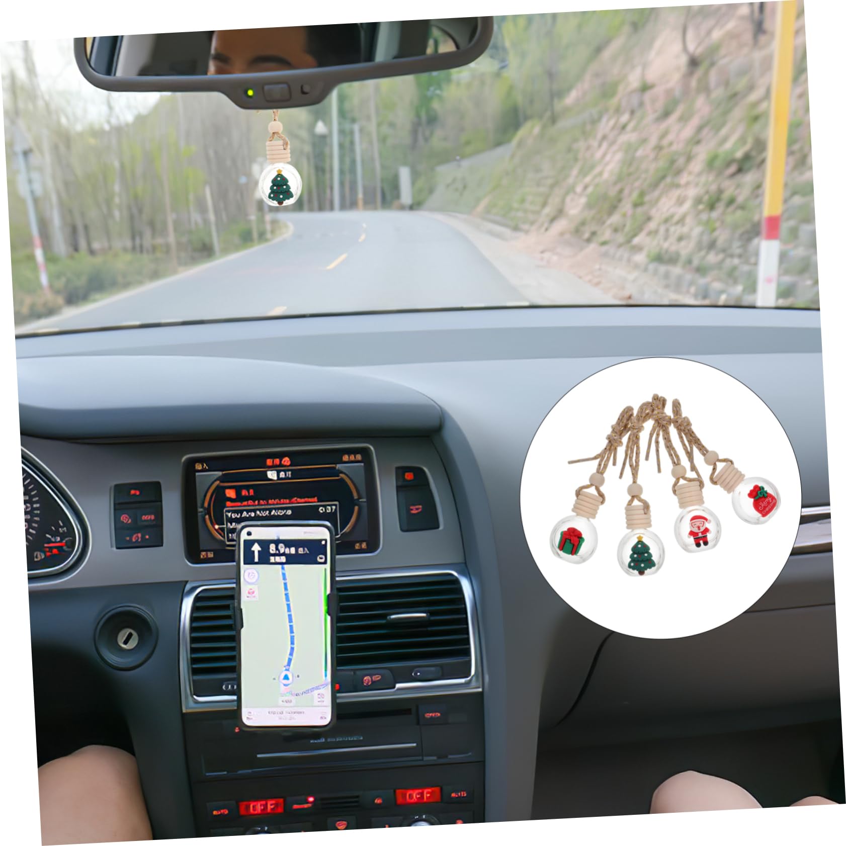 20piezas Difusores Colgantes De Aceites Esenciales Para Coche Adornos Navideños Botellas Para Aromaterapia El Automóvil