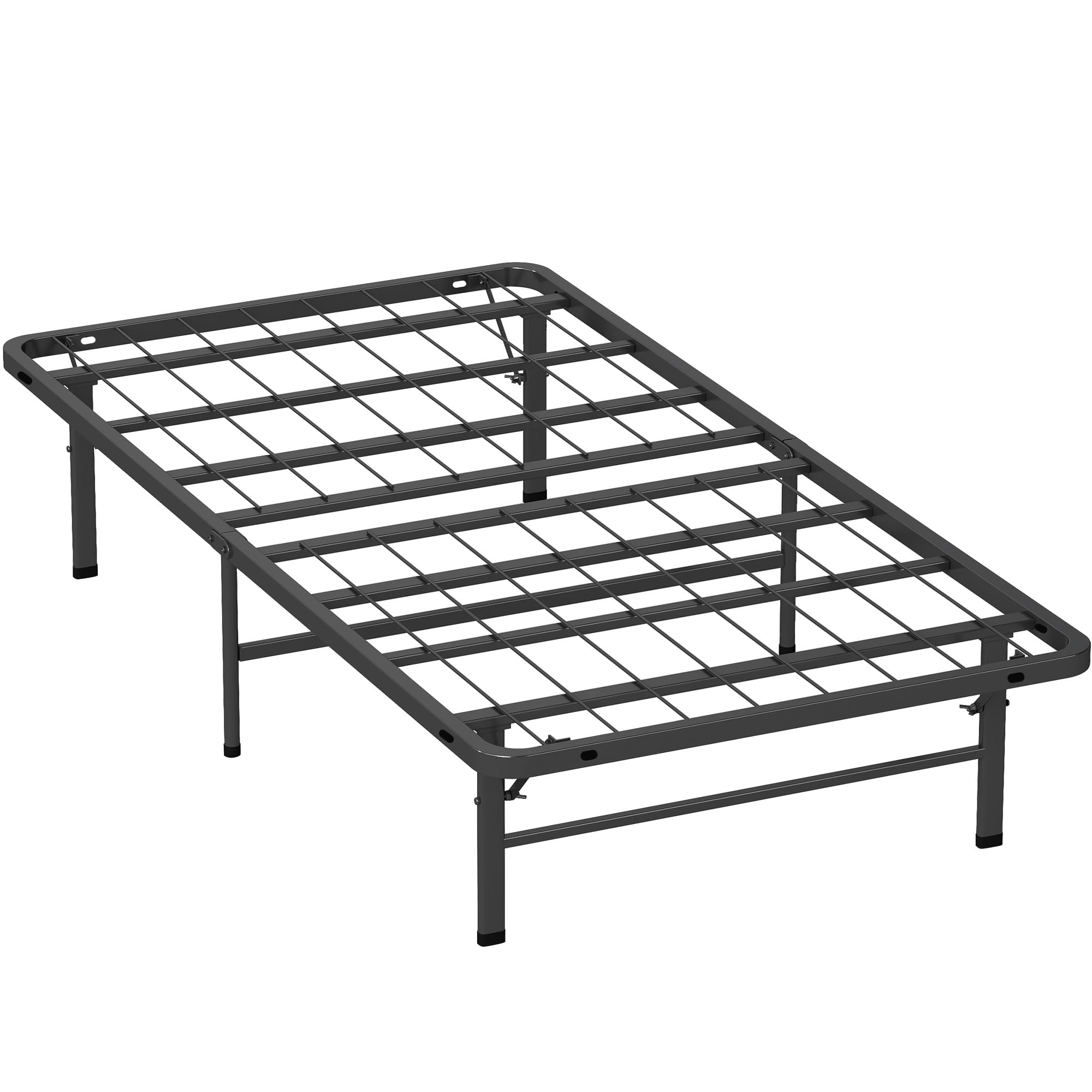 BestMassage | Twin Bed Frame | Metal | Heavy Duty Steel Slats with 6 Legs | Sturdy, Foldable, No Box Spring Needed | Easy to Assemble with Under-Bed Storage | Furniture for Home, Dorms