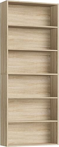 Miniatura 8 de FOTOSOK - Estantería abierta de 6 niveles y estantería para libros, estanterías de almacenamiento independientes de gran altura para dormitorio