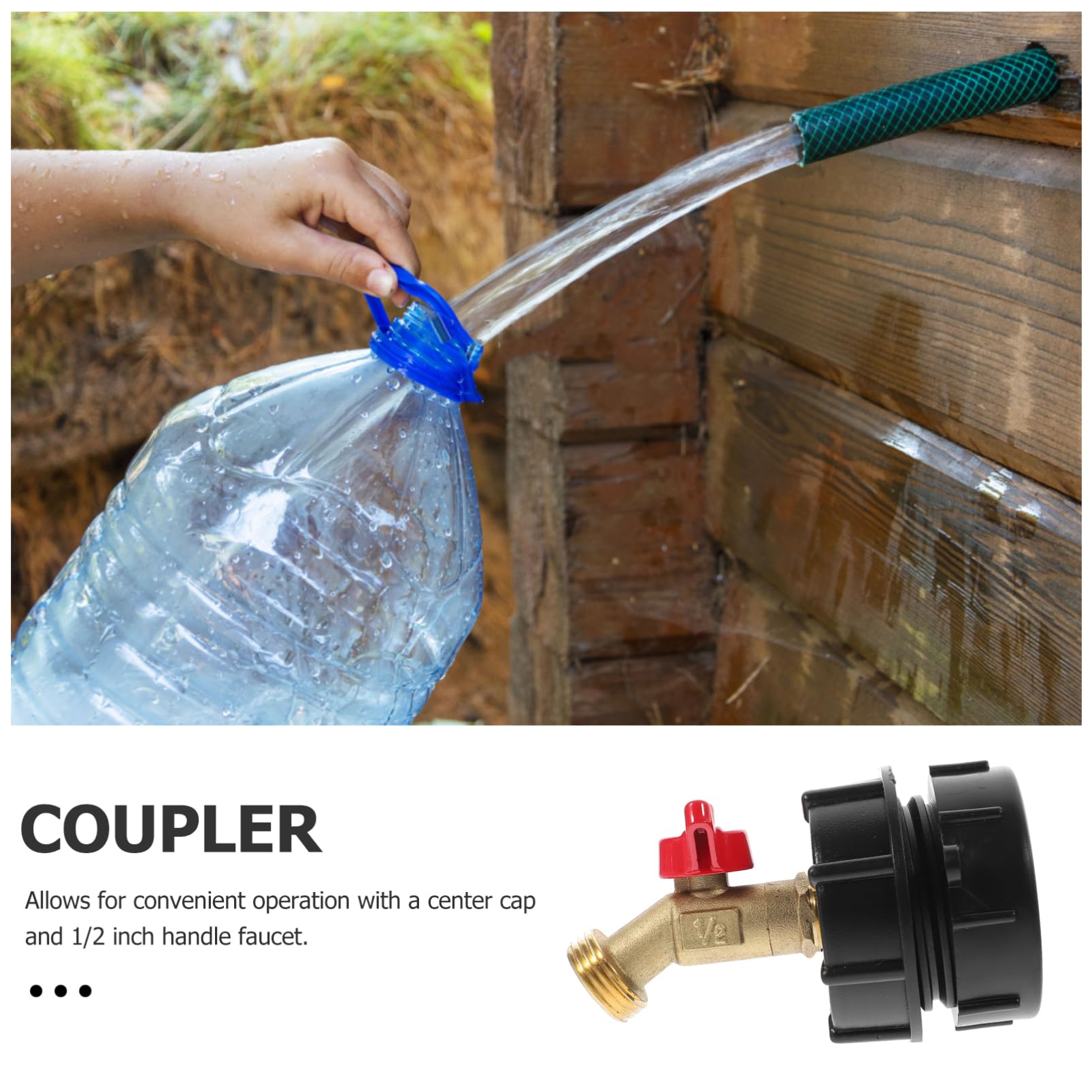 Toyvian 5 Piezas Accesorios De Conector De Cubo IBC a 1/2 Grifo Accesorios del Tanque De Agua IBC Grifo De Mano IBC Grifo del Tanque IBC Accesorios De Bolsa IBC Ajuste del Bolso IBC Caucho