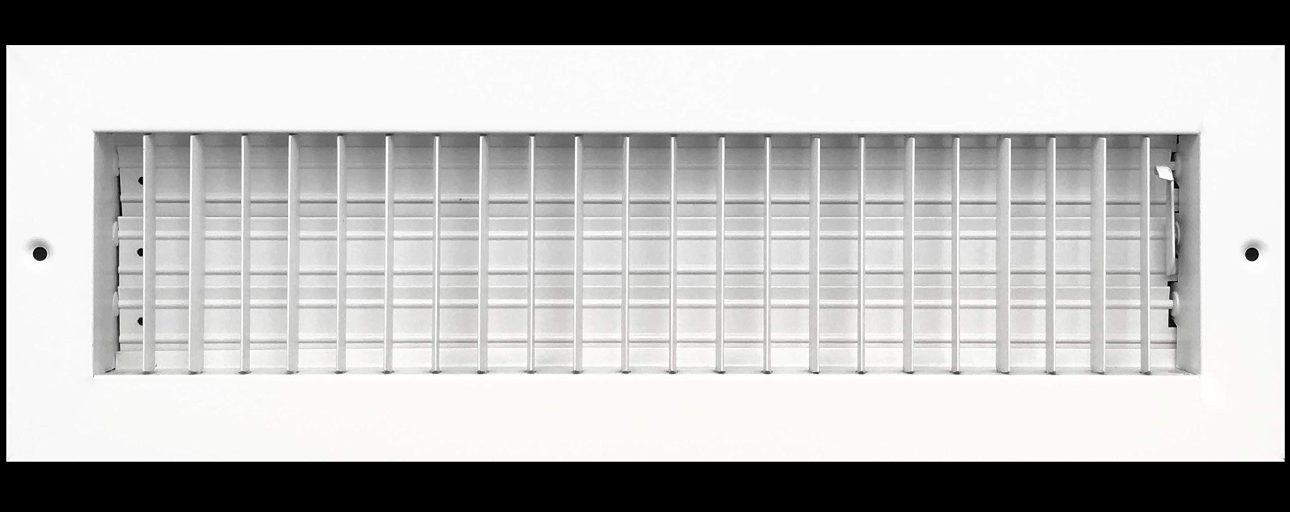Difusor de aire ajustable de 40 x 10 cm – HVAC para rejilla de ventilación de pared lateral o cielo, registro de rejilla – alto flujo de aire – blanco