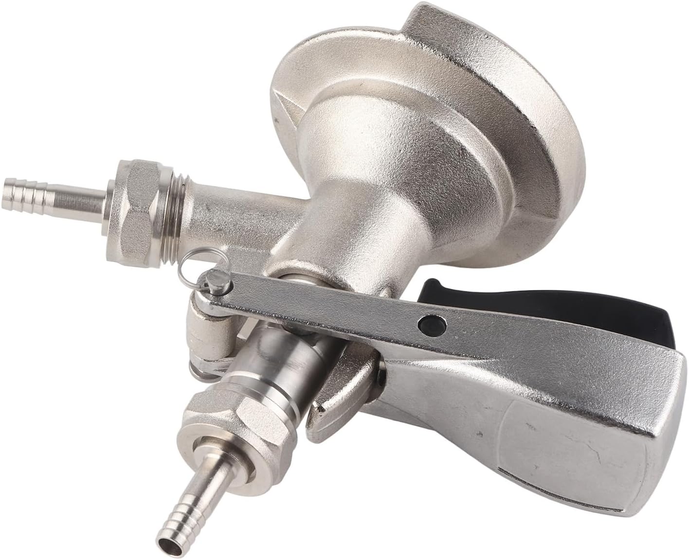 A Type Keg Coupler, Stainless Steel Kegerator Tap for Draft Beer Line, Beer Dispenser with Safety Pressure Relief Valve Check Valve Sealing Washer