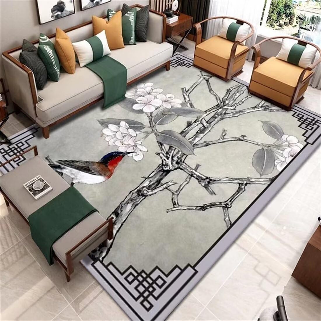 Tapis de salon gris pour chambre enfant et coin lecture avec lit ado confortable