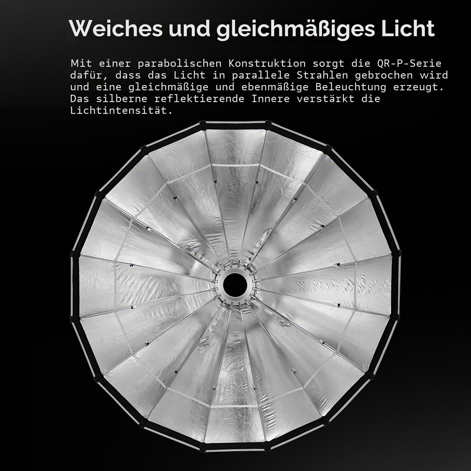 Godox QR-P90T 90 cm/35,4 Zoll parabolische Tiefe Softbox, Schnellverschluss, Faltbare Softbox mit Standard-Bowens-Halterung und Diffusoren für Blitzgerät Speedlite Dauerlicht Fotografie Porträt