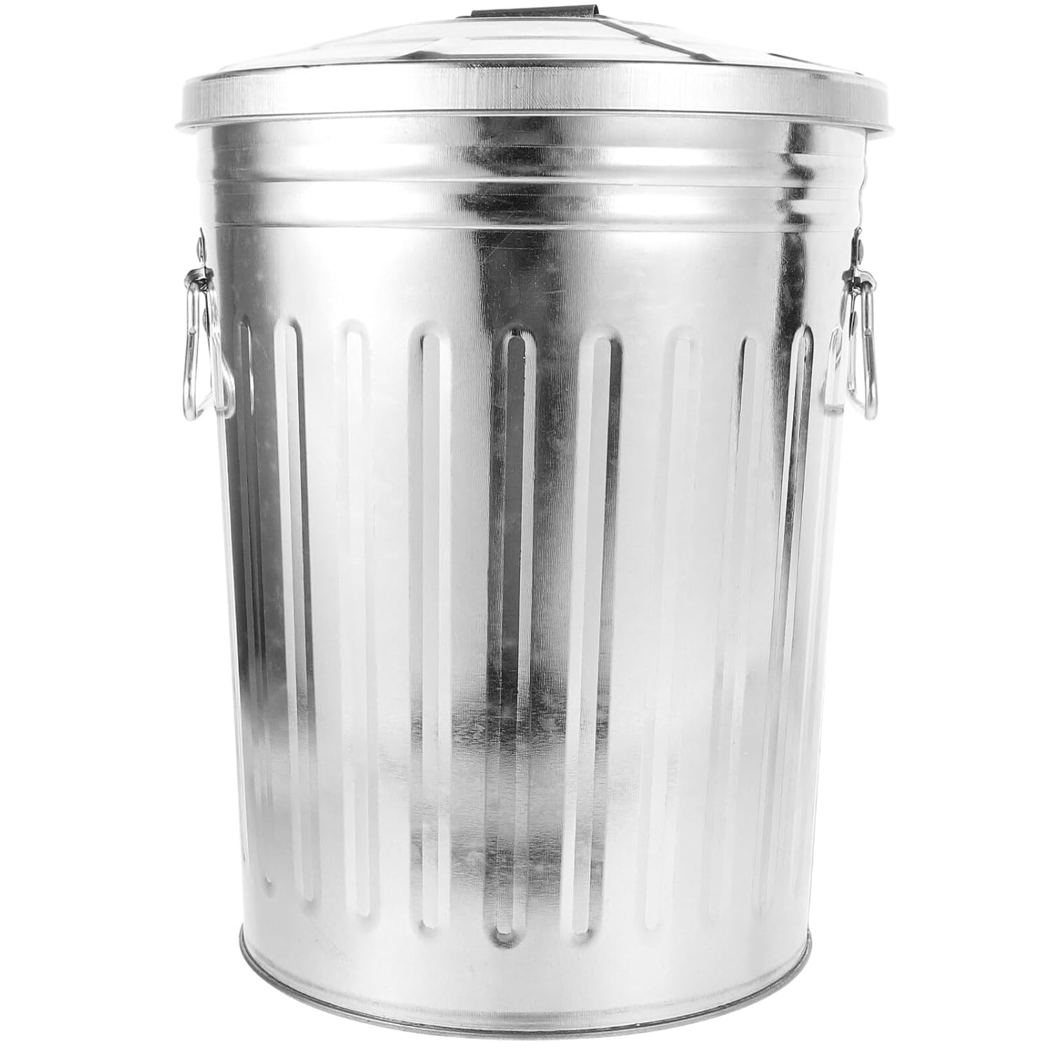 Alipis Modern Outdoor Waste Basket Rustic Metal Trash Can for Garden Office Kitchen