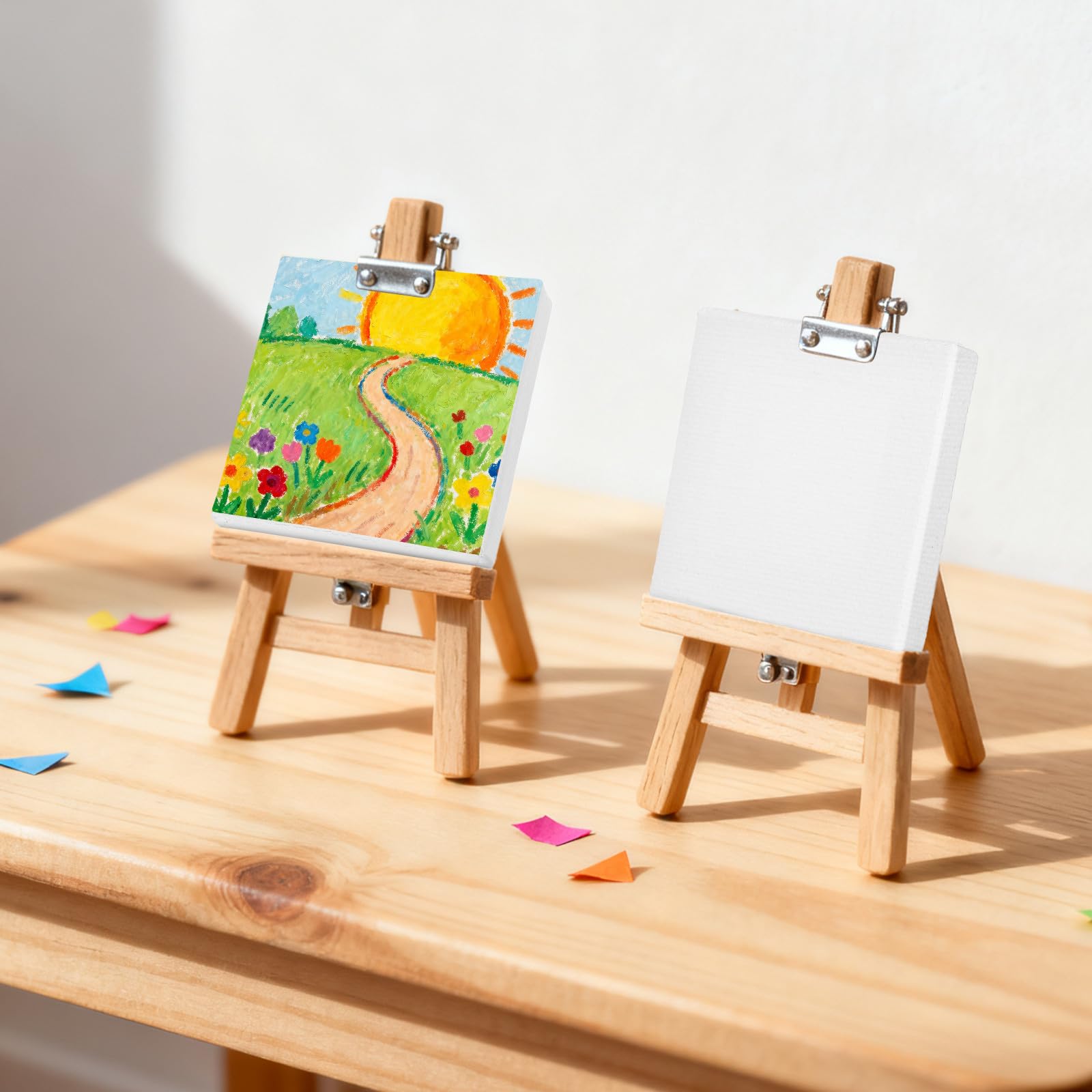 ibasenice Mini Tele 5 X 5 CM in Cotone, Set da 24 Pannelli di Tela per Dipingere, Cornici per Quadri, per Arte, Artigianato e Decorazioni Casalinghe