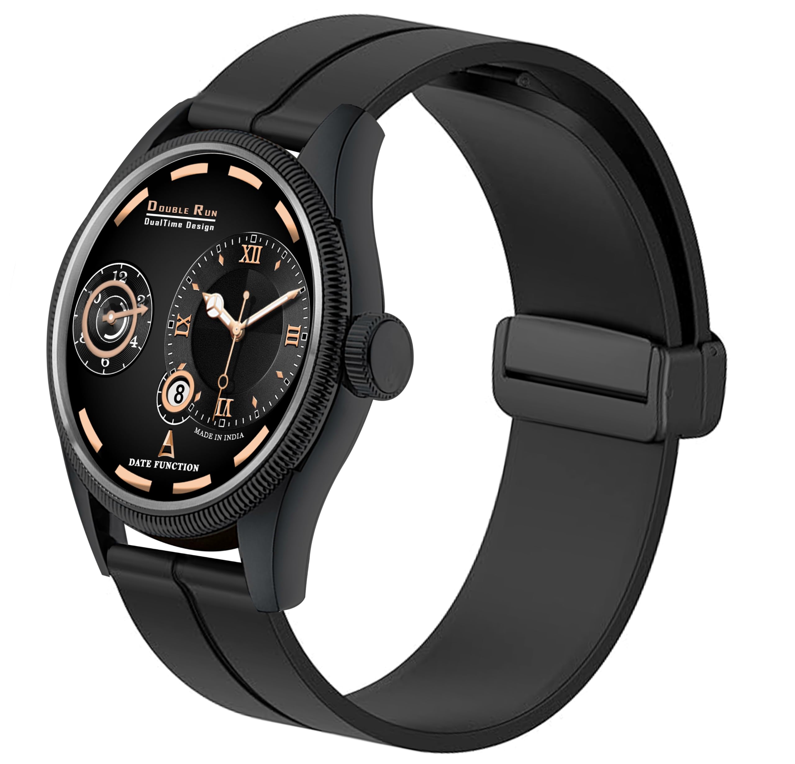 honograph Date Display Analoge Silicone Magnetic Strap Watch for Men, Series B-160-00