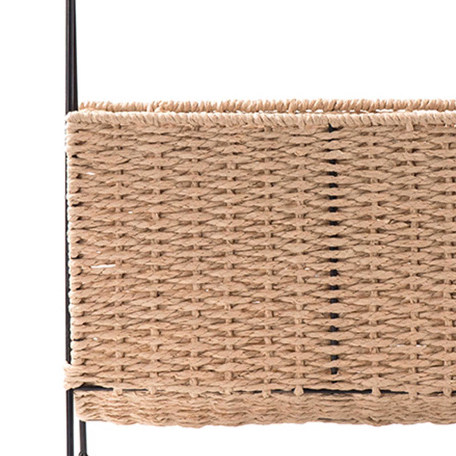 Porte-Revues Présentoi, Porte-Journaux, Porte-Revues Tressé, Livre Panier de Rangement pour Magazines Ferme, Support Métallique Multifonctionnel Décoration pour Canapé Ou Chevet de Chambre 35x6x36cm