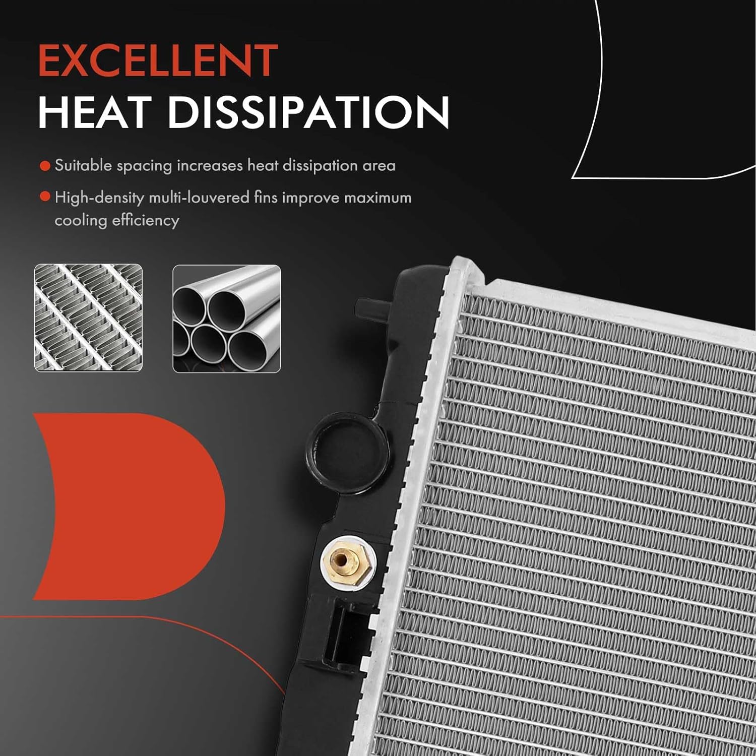 A-Premium Engine Coolant Radiator Assembly with Transmission Oil Cooler Compatible with Nissan Quest 2004-2009, 3.5L, Automatic Transmission, Replace# 214605Z000, 214605Z200