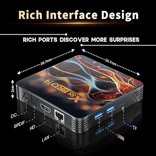 Miniatura 3 de GREVA 8K Android TV Box 13.0 2GB RAM 16GB ROM Smart TV Box RK3518 Chipset Soporte 2.4G5.0G WiFi 6 HDR10 BT5.0 USB3.0 Ethernet LAN 3D 1080P 2K