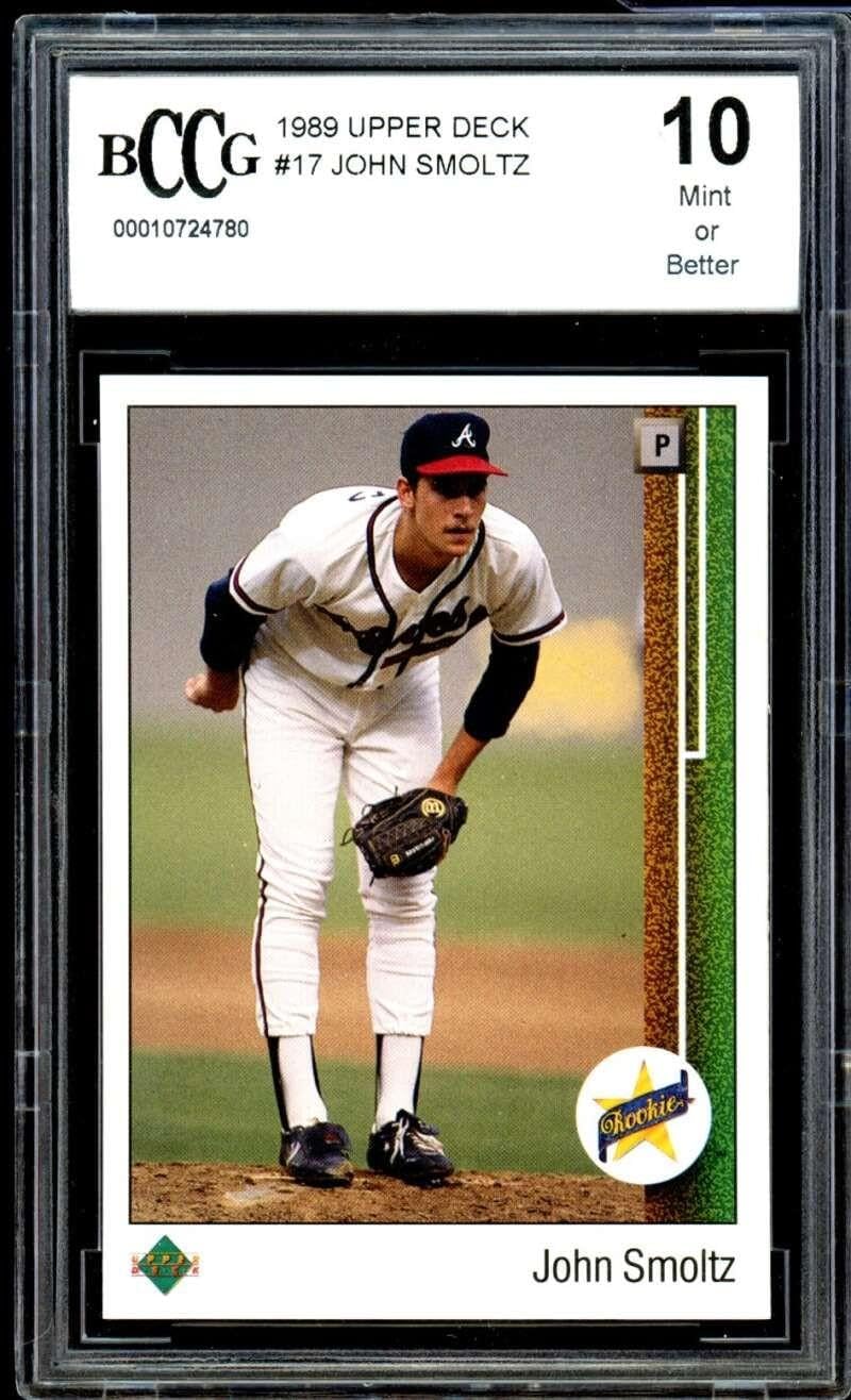 John Smoltz Rookie Card 1989 Upper Deck #17 BGS BCCG 10 - Baseball Slabbed Rookie Cards