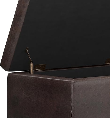 Miniatura 71 de Otomano rectangular de almacenamiento Simpli Home Hamilton, Marrón café Marrón café,Azul aguamarina,Cloud gris,Marrón desteñido,Marrón oscuro