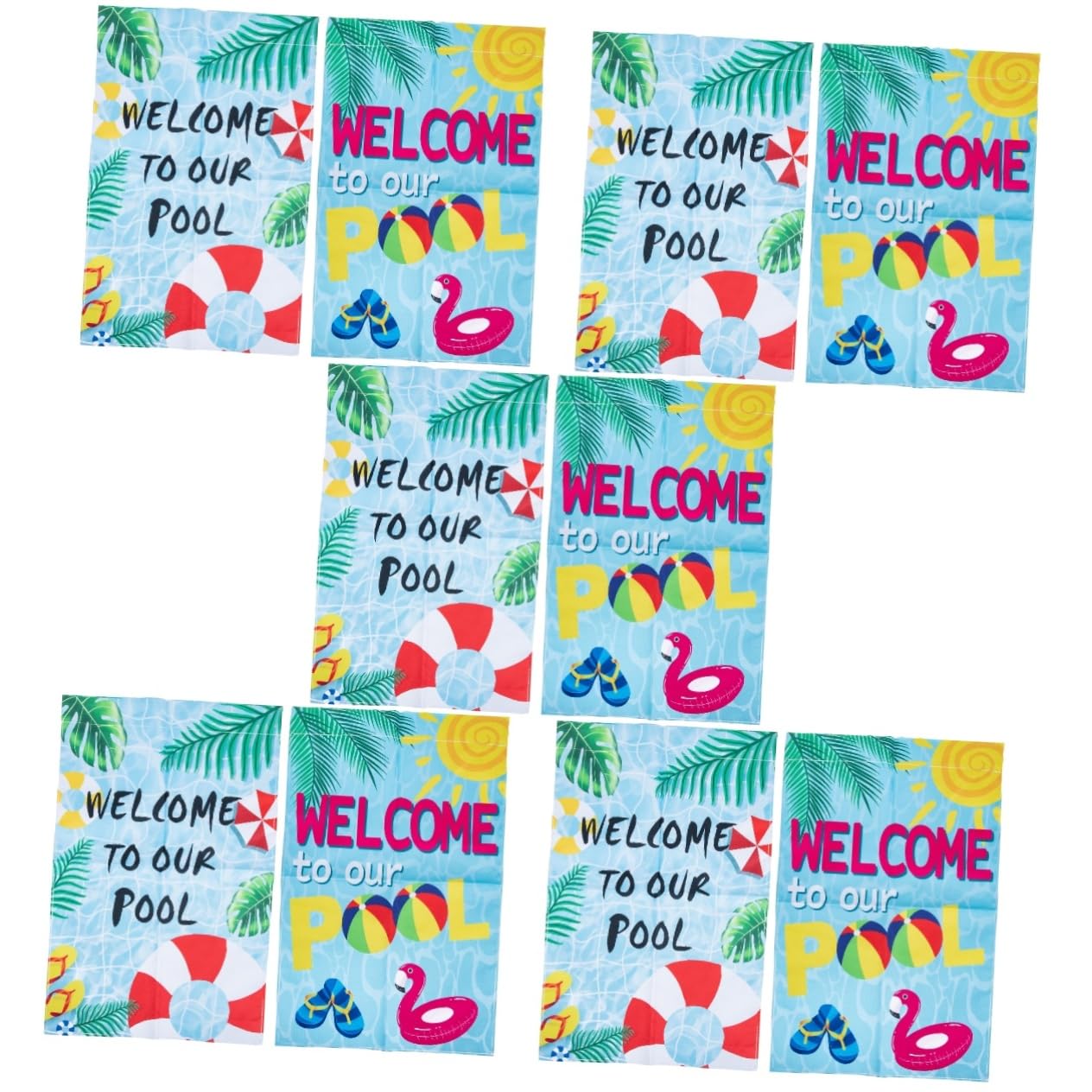 TOYANDONA 5 Sätze Gartenfahne Outdoor- Sommer-pool-gartenflagge Außenflagge Willkommensfahnen Für Den Sommerpool Gartenflagge Für Pool Garten Hof Flagge Polyestertuch Bunt 2 Stücke * 5