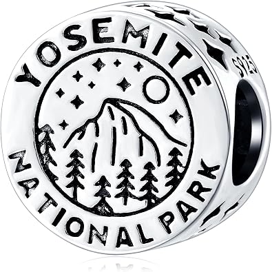 GLOWDAS Yosemite National Park Round Charms for Pandora USA Travel Bracelet
