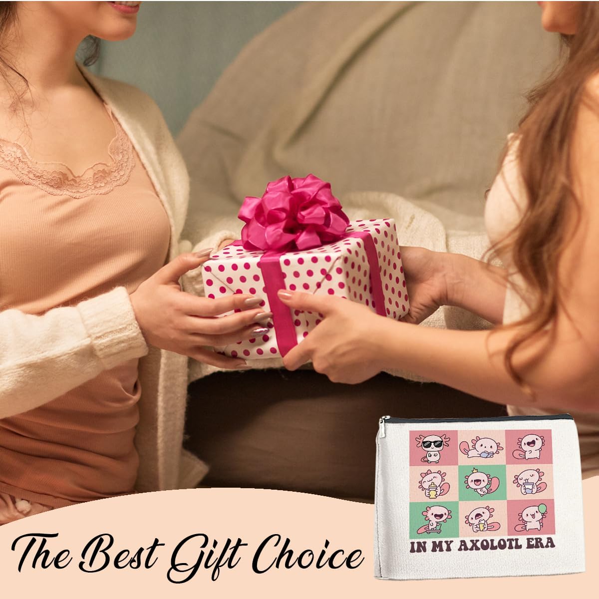 NGAEAK Axolotl Gifts Cosmetic Bag in My Axolotl Era Zipper Makeup Pouch Axolotls Themed Gifts Small Makeup Bag - Image 6